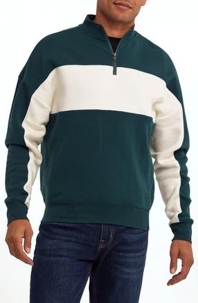 Threads 4 Thought Angus Colorblock Half-Zip Fleece Sweatshirt in Serrano /Ecru at Nordstrom, Size Xx-Large