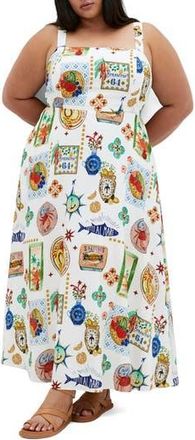 City Chic Capria Print Sleeveless Maxi Dress at Nordstrom Rack, Size 24W