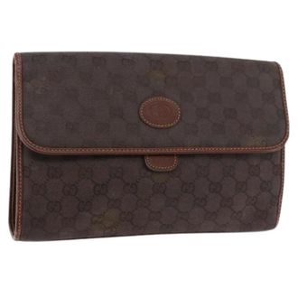Gucci Pre-owned Clutches, female, Brown, Size: ONE SIZE Pre-owned GG Canvas Shoulder Bag