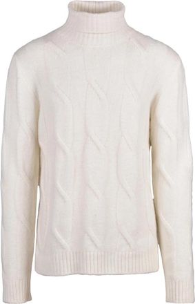 Eleventy Maglione Collo Alto - Heren - Cashmere truien - Wit - XL - Polyester - Truien & Vesten