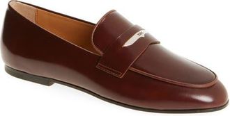Tod's Logo Loafer in S003 Cuoio Scuro S202 Mogano at Nordstrom, Size 10Us