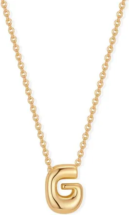Brook & York Mini Pippa Bubble Initial Pendant Necklace in Gold G at Nordstrom