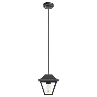 Beliani L&aacute;mpara Colgante Moderna De Exterior Iluminaci&oacute;n Decorativa Para Jard&iacute;n Estructura De Aluminio Mate Pantalla De Vidrio Negro Resava