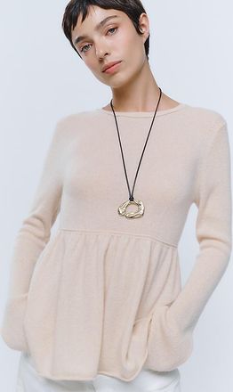 Maeve 100% Cashmere Peplum Sweater