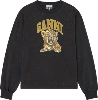 Ganni Tijger sweatshirt met ronde hals