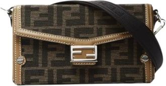 Fendi Pre-owned Cross Body Bags, female, Brown, Size: ONE SIZE Pre-owned Fabric Cross Body Bag