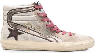 Golden Goose Beige Suede High-Top Sneakers with Star Patch
