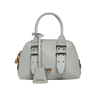 Pinko Handbags, female, Gray, Size: ONE SIZE Bowling Bag Zip Mini