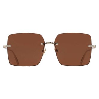Ferragamo Brown Square Ladies Sunglasses SF311S 745 60