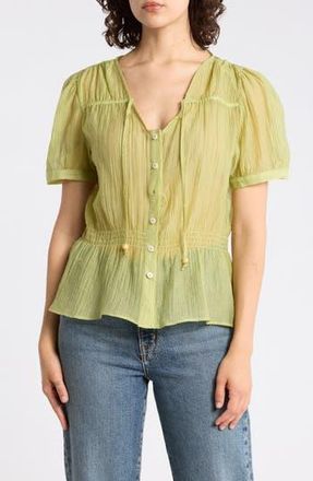 Vince Camuto V-Neck Short Sleeve Top in Cactus at Nordstrom Rack, Size Medium