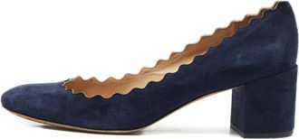 Chlo&eacute; Pumps con orlo a smerlo - Blu
