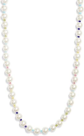 Nordstrom Faux Pearl Necklace in White- Bright Multi- Gold at Nordstrom