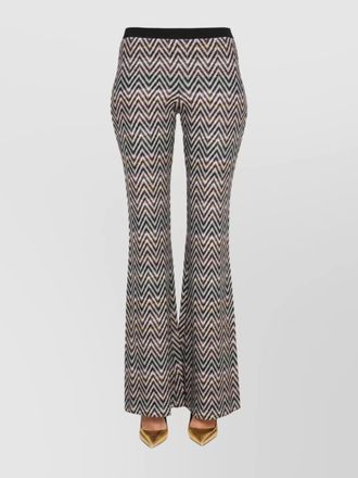 Missoni logo chevron flared high waist trousers