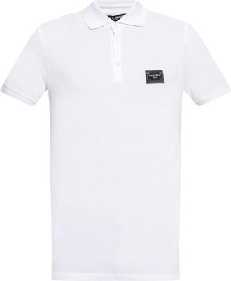 Dolce & Gabbana Katoenen Piqu&eacute; Polo Shirt - Heren - Polos - Wit - S - Katoen - Tops