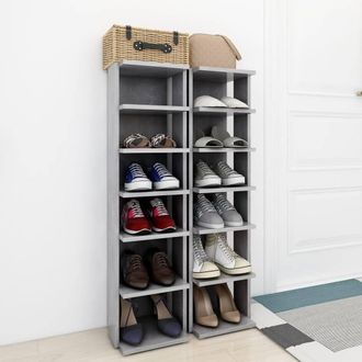 Berkfield Home Shoe Cabinets 2 pcs Concrete Grey 25x27x102 cm | Size: 25 x 27 x 102 cm