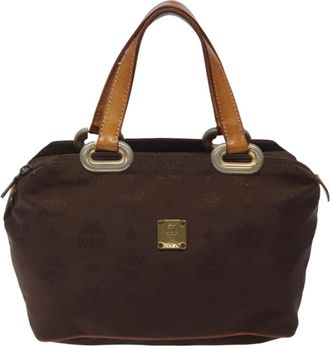MCM Visetos Brown Nylon Handbag (Pre-Owned)