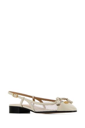 Valentino Garavani Womens Ballerina Ivory Leather