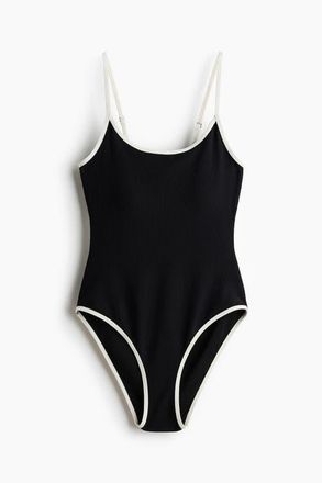 H&M Padded-cup Swimsuit in Black/white at Nordstrom, Size X-Large