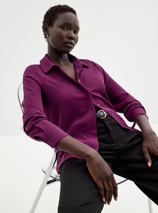 Contemporaine Womens Silky hidden placket shirt