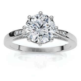 Pompeii3 1Ct Crown Setting Diamond Engagement Ring 14k Gold or Platinum Lab Grown