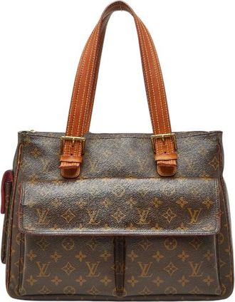 Louis Vuitton Brown Pvc Leather Handbag Tote Bag (Pre-Owned)