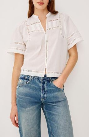 Rails Alanis Lace Trim Top in White at Nordstrom, Size Xx-Small