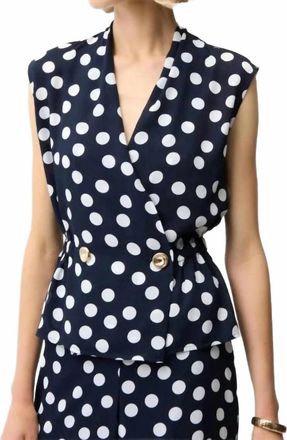 Joseph Ribkoff Polka Dot Blouse In Midnight