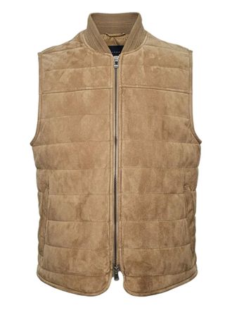 Isaia quilted suede gilet - Neutrals