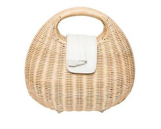 Raf&eacute; New York Isi Cut Out Handle Clutch in Natural /White at Nordstrom, Size Small