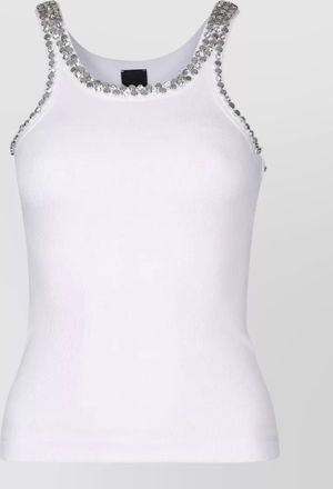 Pinko crystal embellished ribbed tank top