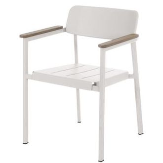 Emu Stackable armchair Shine - White - Teak - Designer Arik Levy