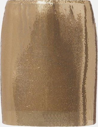 Versace Minigonna in mesh metallizzato