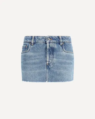 Miu Miu Frayed hem denim mini Skirt Female 40