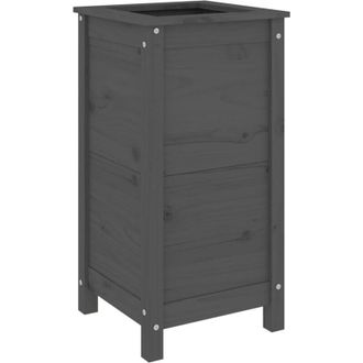 vidaXL Garden Planter Grey 40x40x78 cm Solid Wood Pine Vidaxl