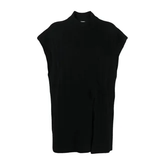 Rus Tops, Dames, Blauw, S, Wol, AME Gebreide Vest met Split aan de Voorkant