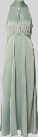 Vero Moda Maxikleid aus Satin mit Stehkragen Modell Thea in Gruen, Gr&ouml;&szlig;e 34
