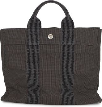 Herm&egrave;s Gray Canvas Handbag Tote Bag (Pre-Owned)