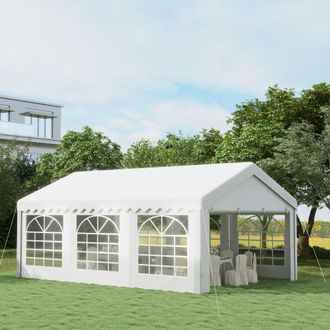 OUTSUNNY Garden Gazebo Marquee Party Wedding Tent Portable Carport Shelter Car Canopy in Off-White