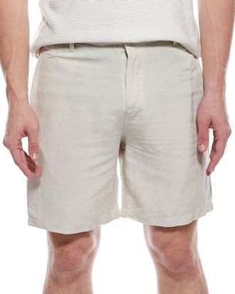 Elie Tahari Woven Flat Front Linen-Blend Short