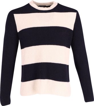 Joseph Joseph Pre-owned Mens Striped Sweater in Navy Blue Cotton - Size Large