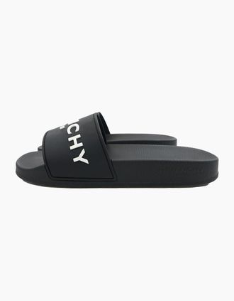 Givenchy Mens Givenchy Embossed Rubber Logo Sliders Black 001 - Size: 12