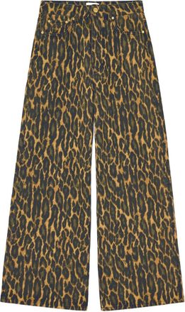 Ganni Jeans leopardati - Marrone