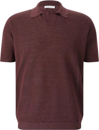Roberto Collina Polo Shirt - Heren - Polos - Rood - 3XL - Linnen - Tops