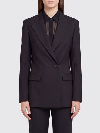 Erika Cavallini Semi Couture Blazer doppiopetto in misto lana con rever a lancia