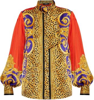 Versace Top con stampa barocca - Giallo