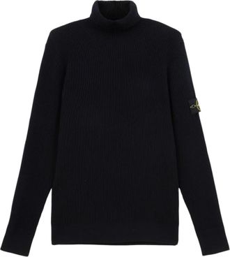 Stone Island Full Rib RWS Wool - Heren - Coltruien - Zwart - L - Wol - Truien & Vesten