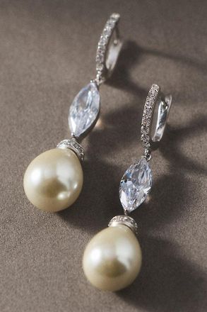 Kenneth Jay Lane CZ By Kenneth Jay Lane Crystal Pearl Drop Earrings