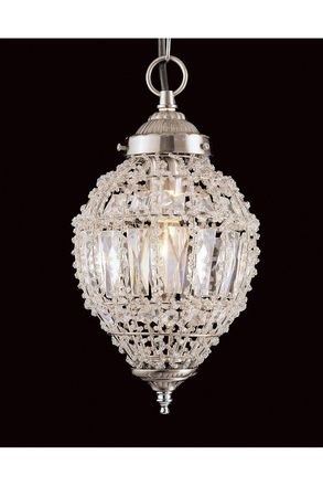Netlighting Bombay Beaded Satin Nickel Pendant Pendant Ceiling Light in Grey