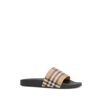 Burberry Schoenen, Dames, Veelkleurig, 37 EU, Check Slides