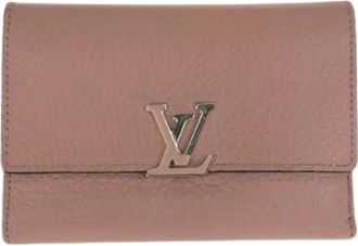 Louis Vuitton Pre-owned Capucines Compact Portemonnee Roze Leer - Dames - Vintage Accessoires - Roze - ONE Size - Leer - Vintage